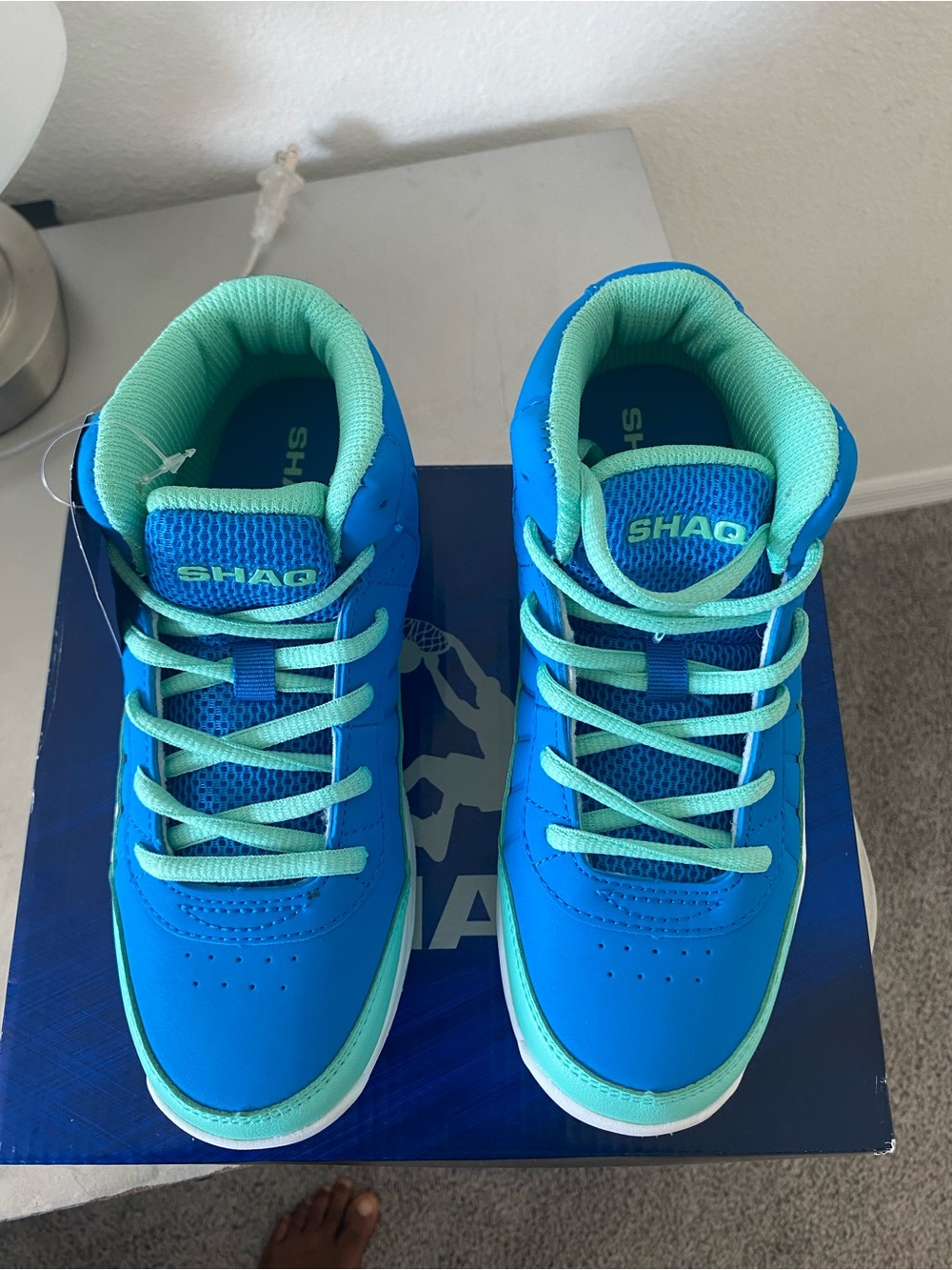 SHAQ tennis for boys size 2.5D 34.5 EUR 22 MEX Color blue green